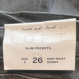 LOFT High Waist Skinny Jeans in Charcoal